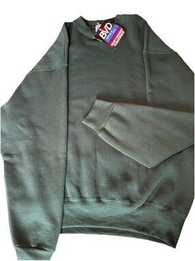 BVD Vintage 90s Mens Sweatshirt Heavyweight Green Crewneck NWT USA Blank XL